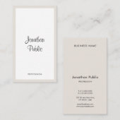 Elegant Typografie Verticaal minimalistisch Modern Visitekaartje (Voorkant / Achterkant)