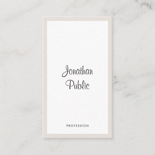 Elegant Typografie Verticaal minimalistisch Modern Visitekaartje (Voorkant)