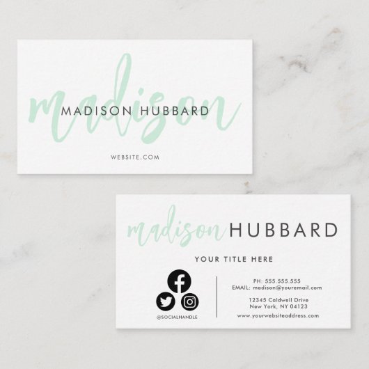 Elegant Typografie Visitekaartjes (Voorkant / Achterkant)