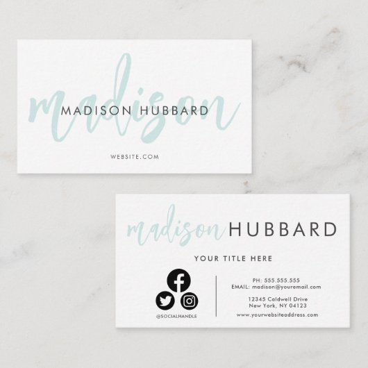 Elegant Typografie Visitekaartjes (Voorkant / Achterkant)