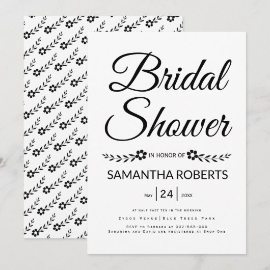 Elegant typografie vrijgezellenfeest bruiloft kaart (Voorkant / Achterkant)