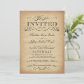 Elegant  Typografie Wedding Invitations Kaart (Staand voorkant)