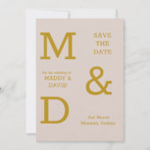 Elegant Typografie Zand Wedding Save the Date (Voorkant)