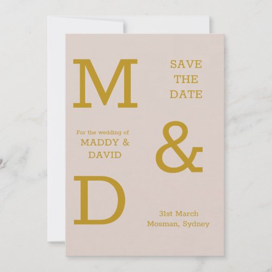 Elegant Typografie Zand Wedding Save the Date (Voorkant)