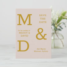 Elegant Typografie Zand Wedding Save the Date