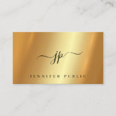 Elegant Typografisch Script Monogram Glamour Gold Visitekaartje (Voorkant)