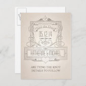 Elegant typografisch Sla de datum briefkaart (Voorkant / Achterkant)