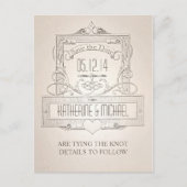 Elegant typografisch Sla de datum briefkaart (Voorkant)