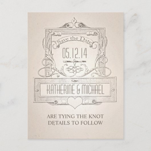 Elegant typografisch Sla de datum briefkaart (Voorkant)