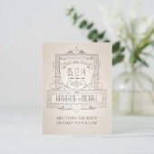 Elegant typografisch Sla de datum briefkaart (Staand voorkant)