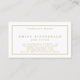 Elegant Typografische Gold and Line border Visitekaartje