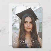 Elegant Typographic Overlay Two Photo Afstuderen Aankondiging (Voorkant)