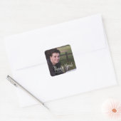 Elegant Typography Afstuderen Bedankt Vierkante Sticker (Envelop)