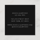 Elegant Typography Black 3 Photo Makeup Vierkante Visitekaartje (Achterkant)