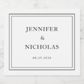 Elegant Typography Black And White Wedding Likeurfles Etiket (Enkel label)