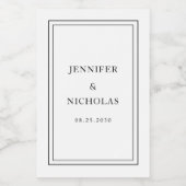 Elegant Typography Black And White Wedding Wijn Etiket (Enkel label)