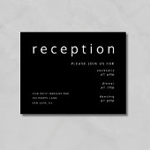 Elegant Typography Black Wedding Informatiekaartje