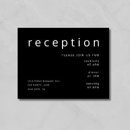 Elegant Typography Black Wedding Informatiekaartje