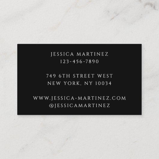 Elegant Typography Black White 3 Photo Makeup Visitekaartje (Achterkant)