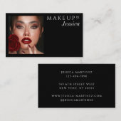 Elegant Typography Black White Photo Makeup Visitekaartje (Voorkant / Achterkant)