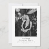 Elegant Typography Black White Wedding Photo Save The Date (Voorkant)