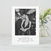 Elegant Typography Black White Wedding Photo Save The Date (Staand voorkant)
