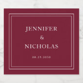 Elegant Typography Burgundy Wedding Likeurfles Etiket (Enkel label)