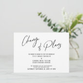 Elegant Typography Change of Plans Wedding Delay I Kaart (Staand voorkant)