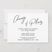 Elegant Typography Change of Plans Wedding Delay I Kaart (Voorkant)