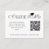 Elegant Typography Collage Fund QR CODE Graduation Informatiekaartje (Voorkant)