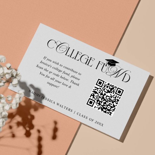 Elegant Typography Collage Fund QR CODE Graduation Informatiekaartje
