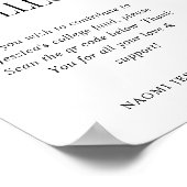 Elegant Typography Collage Fund QR CODE Graduation Poster (Hoek)