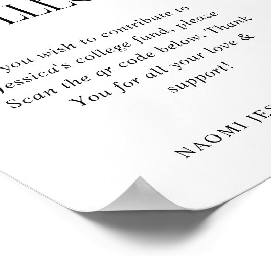 Elegant Typography Collage Fund QR CODE Graduation Poster (Hoek)