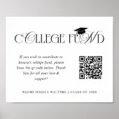 Elegant Typography Collage Fund QR CODE Graduation Poster (Voorkant)