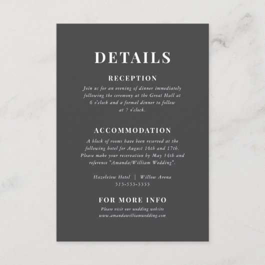 Elegant Typography Details Enclosure Kaart (Voorkant)