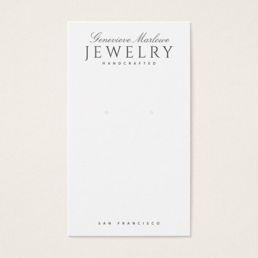 Elegant Typography Earring Jewelry Visitekaartje (Voorkant)