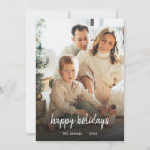 Elegant Typography Family Holiday Photo Card Feestdagenkaart (Voorkant)