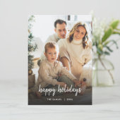 Elegant Typography Family Holiday Photo Card Feestdagenkaart (Staand voorkant)