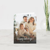 Elegant Typography Family Photo Folded Card Feestdagen Kaart (Voorkant)