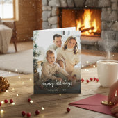 Elegant Typography Family Photo Folded Card Feestdagen Kaart