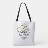 Elegant Typography Future Mrs Modern Stripes Tote Bag (Achterkant)