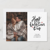 Elegant Typography Happy Valentine's Day 1 Photo Feestdagenkaart (Voorkant)