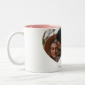 Elegant Typography Happy Valentines Day 1 Photo Tweekleurige Koffiemok (Links)