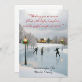 Elegant typography Ice skaters Feestdagenkaart (Voorkant / Achterkant)