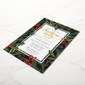 Elegant Typography kerstparty Folie Invitation Folie Uitnodiging (Gedraaid)