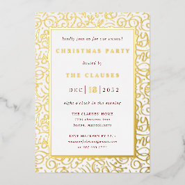 Elegant Typography kerstparty Folie Invitation Uitnodiging