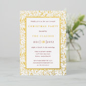 Elegant Typography kerstparty Folie Invitation Uitnodiging (Staand Voorkant)