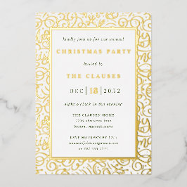 Elegant Typography Kerstparty Folie Uitnodiging