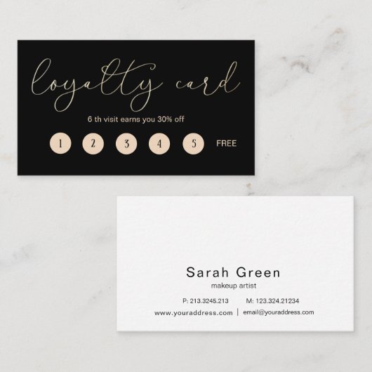 Elegant Typography ⎢ Loyalty Kaart (Voorkant / Achterkant)