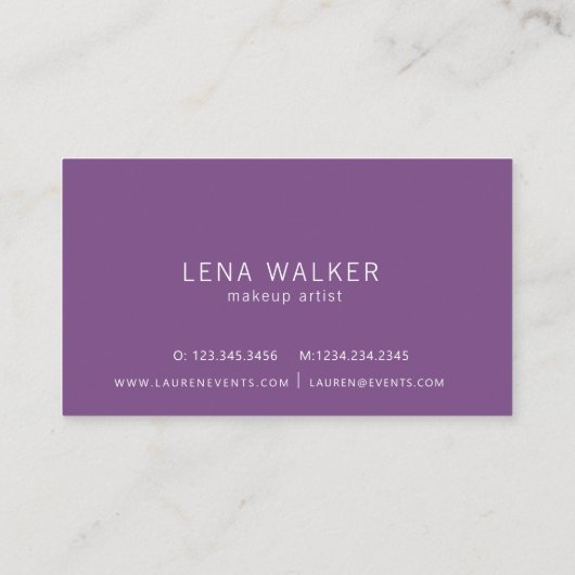 Elegant Typography Makeup | VISITEKAARTJE (Achterkant)